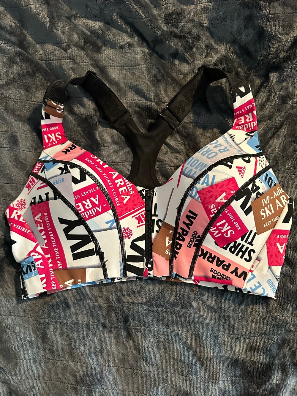 adidas x Ivy park Multicolor Front-Zip High-Impact Sports Bra